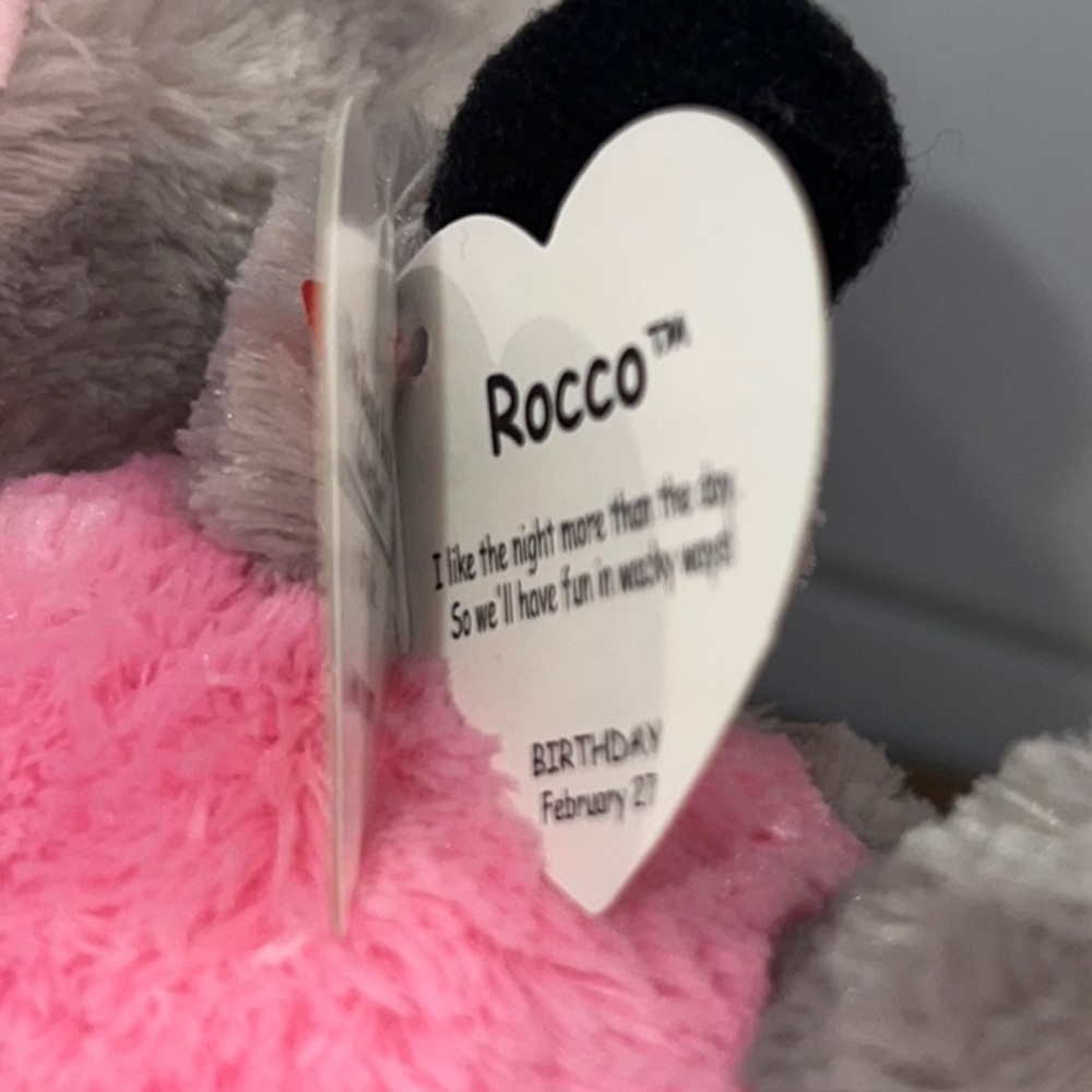 Ty Pink and Gray Raccoon Plush Toy - Picture 10 of 11